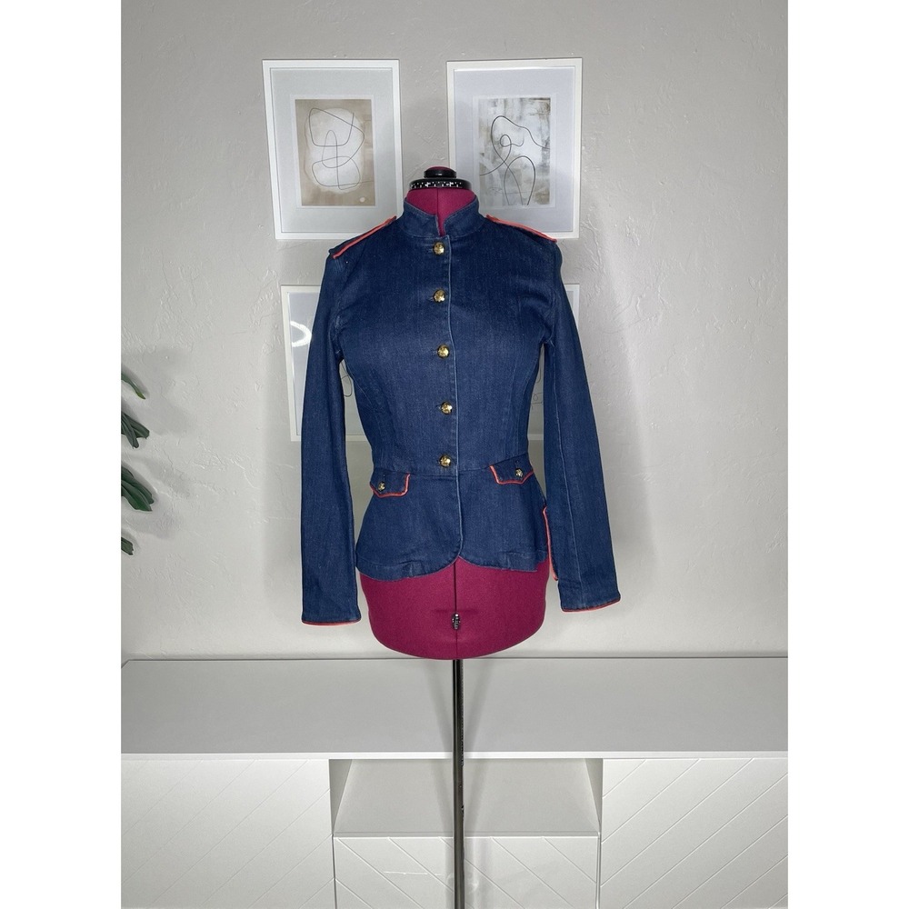 Lauren Ralph Lauren Officer's Military Denim Blue jacket blazer Women's Size 6